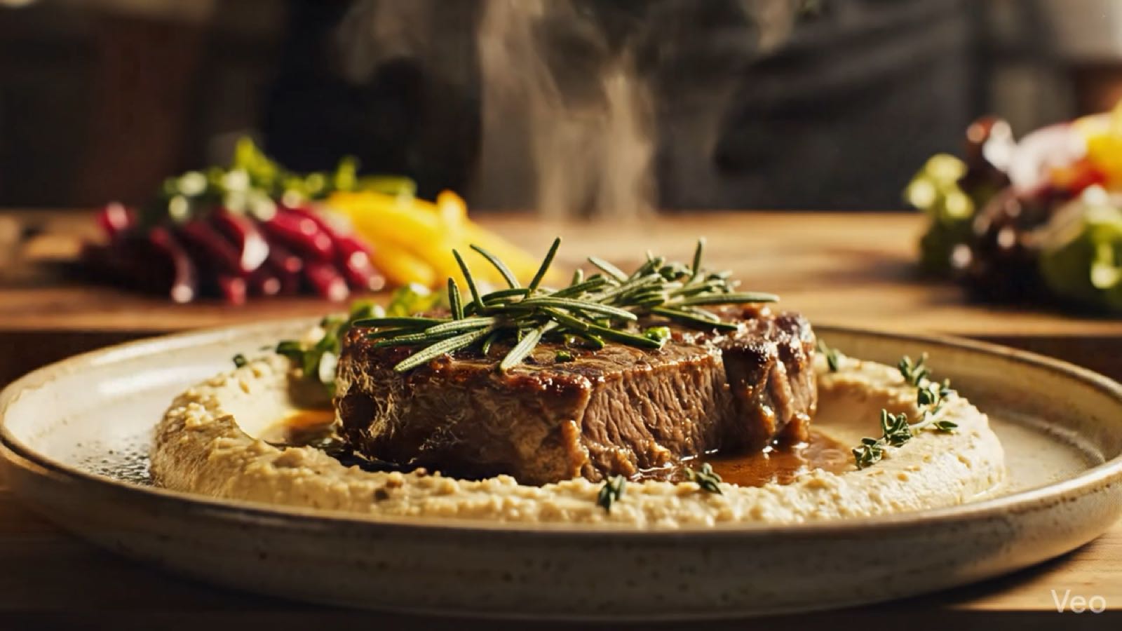 Grilled steak with hummus at SoBha, Highgate